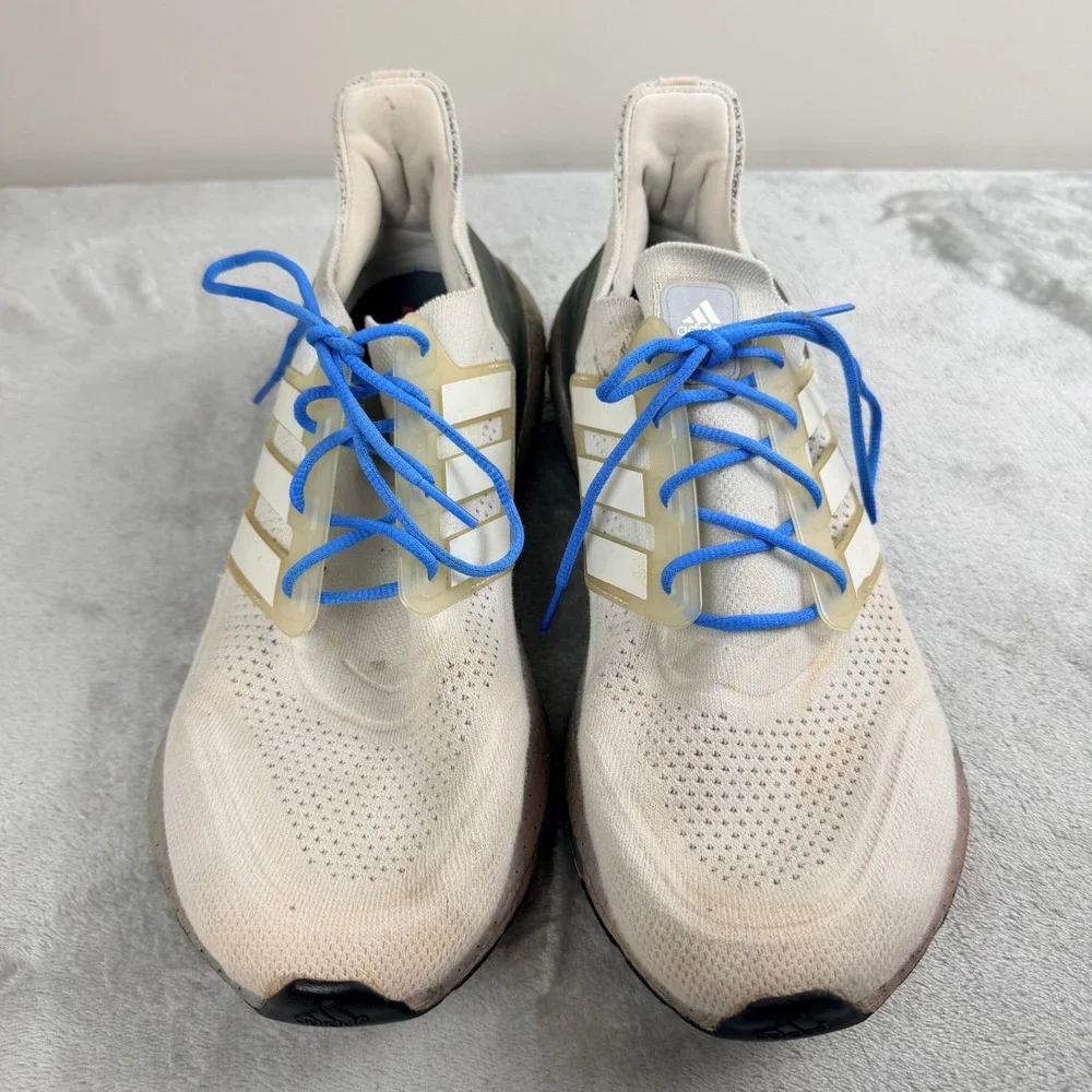 Adidas Ultraboost 21 Mens Running Shoes White Blue FY0383 Size 11.5‎